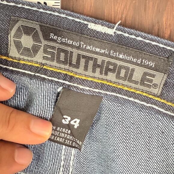Southpole 8180 Straight Leg Denim Jean Pants Skater Hip Hop Y2K Blue Mens 34 EUC - Picture 9 of 9